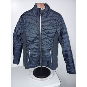 RBX: Black Puffer Jacket, Knitted Side Inlays and Zipped Pockets, Women's Size M